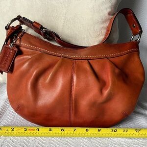 Coach Women's Rich Orange Leather Shoulder Bag